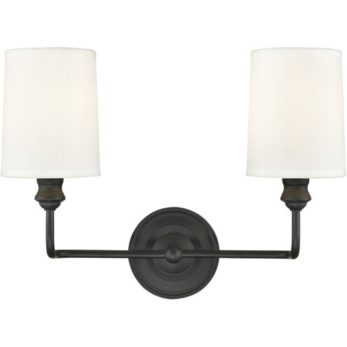 Leena 2 Light 15.25 inch Matte Black Vanity Light Wall Light